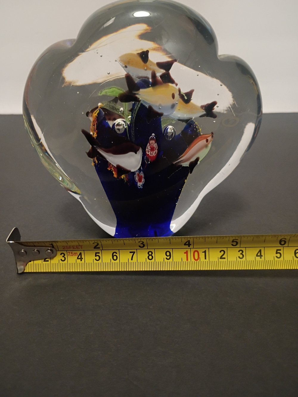 Murano Vintage Art  Glass Aquarium Paperweight Estate Large - Picture 5 of 5